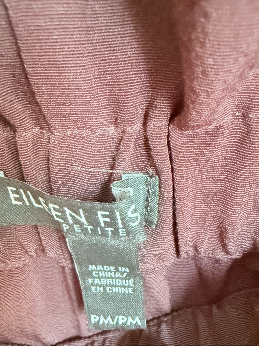 Eileen Fisher dusty rose elastic waist pants - Picture 2 of 5